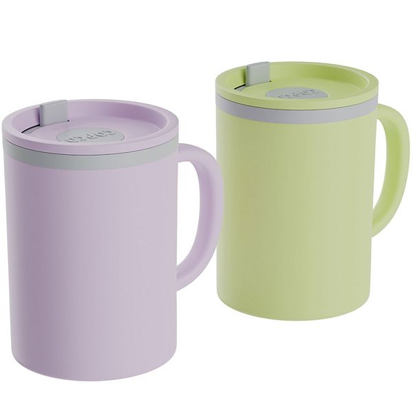 Copco Iconic Double Wall Insulated Mug With Handle, Bpa-free Reusable Plastic, 16 Oz., Set Of 2 Copco