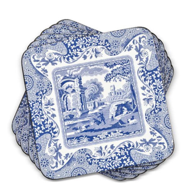 Pimpernel Blue Italian Coasters, Set Of 6 Pimpernel