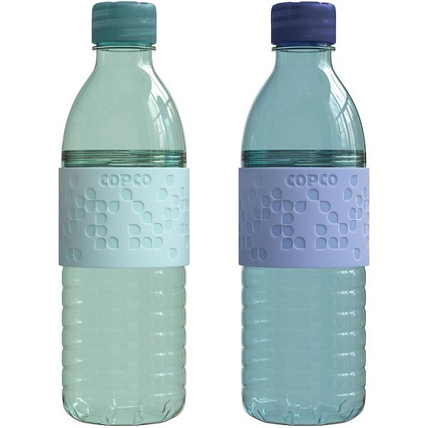 Copco Hydra 2-Pack Water Bottle 16.9 Ounce, Non Slip Sleeve, Bpa Free, Tritan Plastic Reusable Copco