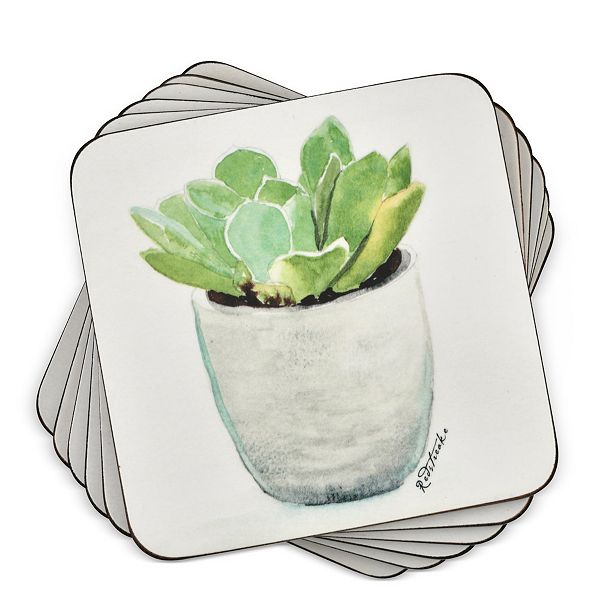 Pimpernel Succulents Coasters, Set Of 6 Pimpernel