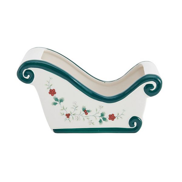 Pfaltzgraff Winterberry 8.75 Inch Sled Candy Bowl Pfaltzgraff