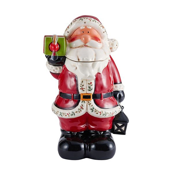 Pfaltzgraff Winterberry Santa LED 20 Inch Cookie Jar Pfaltzgraff