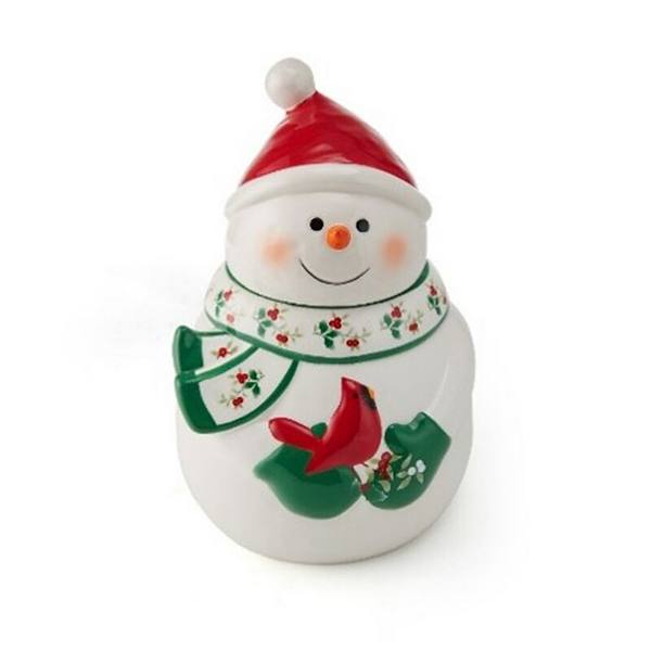 Pfaltzgraff Winterberry 10 Inch Snowman Cookie Jar Pfaltzgraff