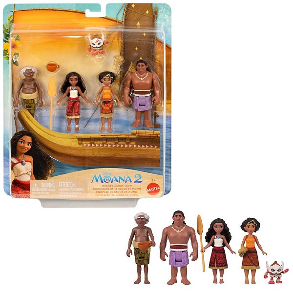 Disney's Moana 2 Moana’s Canoe Crew 5 Small Dolls Playset Mattel