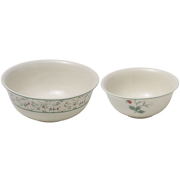 Pfaltzgraff Winterberry Holiday Nesting Bowls Set of 2 Pfaltzgraff