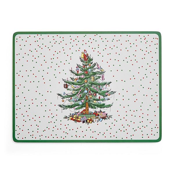 Pimpernel Christmas Tree Polka Dot Placemats, Set Of 4 Pimpernel