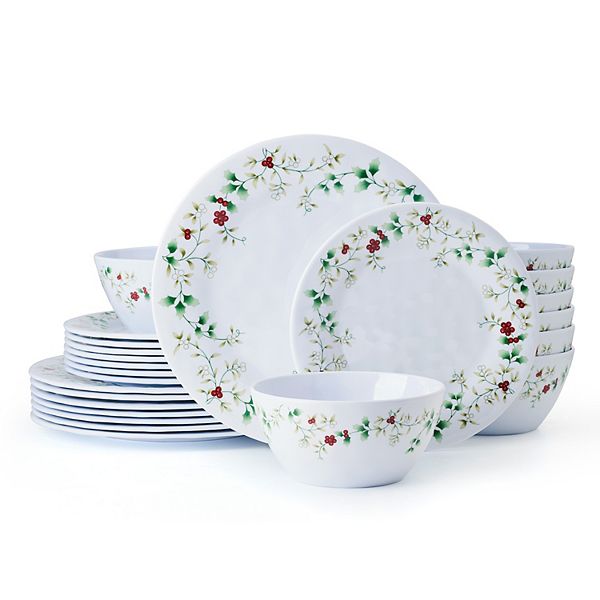 Pfaltzgraff Winterberry 24-Piece Melamine Dinnerware Set, Service for 8 Pfaltzgraff