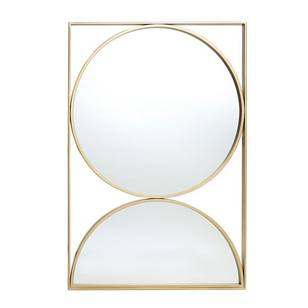 LuxenHome Gold Hourglass Frame Metal Modern Accent Wall Mirror Luxen Home