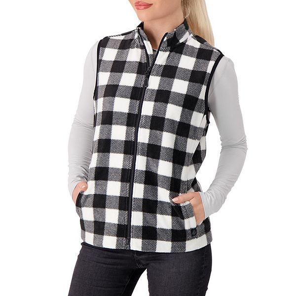 Женская Повседневная куртка Heat Holders Veronica Original Super Brushed Fleece Double Zipper Plaid Vest Heat Holders