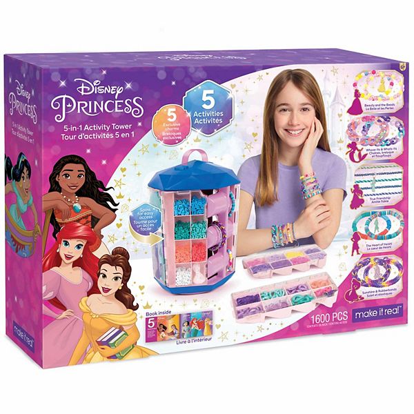 Girls Make It Real Disney Princess 5-In-1 Activity Tower & DIY Jewelry Kit Make It Real