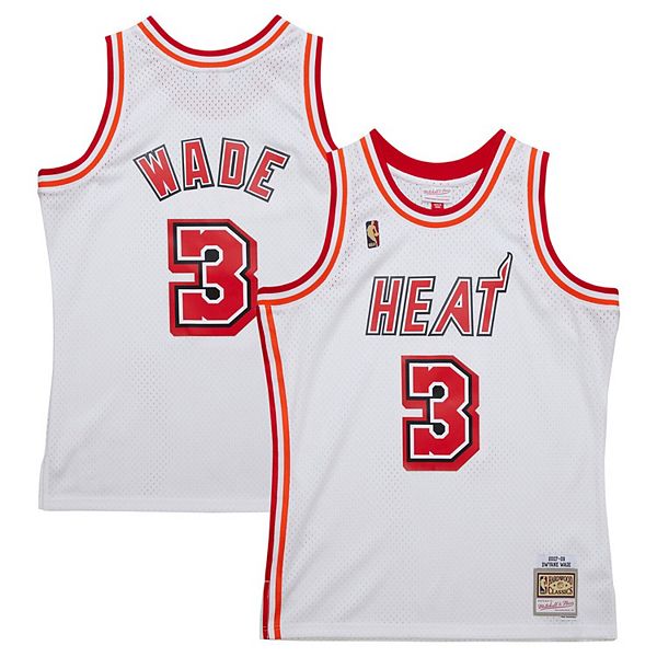 Мужская Футболка Mitchell & Ness Dwyane Wade Белая Miami Heat 2007/08 Hardwood Classics Swingman Mitchell & Ness