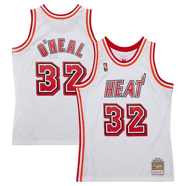 Мужская Футболка Mitchell & Ness Шакил О'Нил Белая Майами Хит 2007/08 Hardwood Classics Swingman Mitchell & Ness