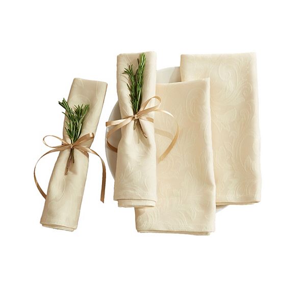 BrylaneHome Damask Set Of 4 Napkins 20 Sq. BrylaneHome