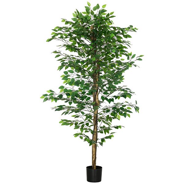 Homcom 6ft Artificial Tree Ficus For Indoor Outdoor Home Decor, Fake Tree HomCom