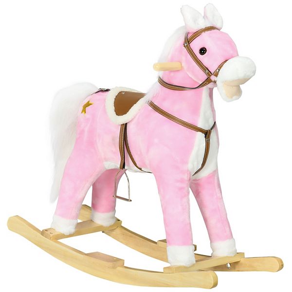 Rocking Horse Toddler Ride On Horse With Sound Saddle Qaba