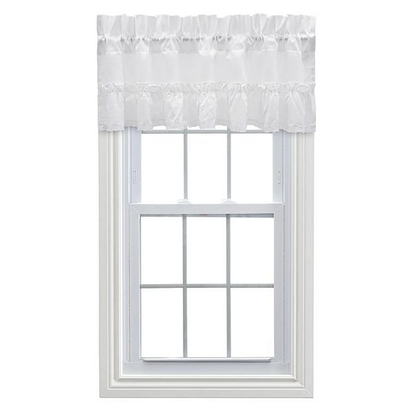 Madelyn Ruffled Victorian 1.5" Rod Pocket Valances For Windows Ellis Curtain