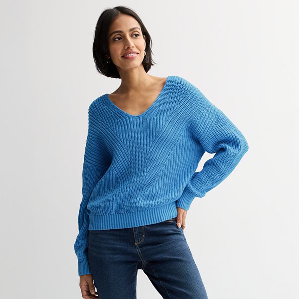 Женский Свитер SONOMA Mixed Stitch V-Neck SONOMA