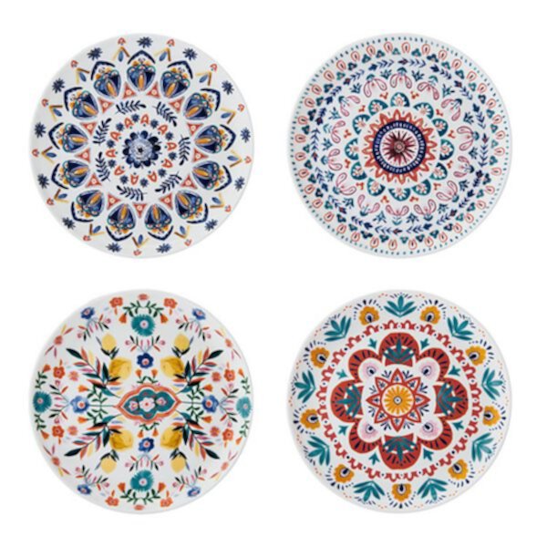 Mikasa Painted Medallion 6-in. Set of 4 Appetizer Plates MIKASA