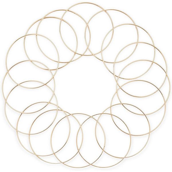 Metal Rings For Crafts, Macrame, And Dream Catchers (6 In, Gold, 16 Pack) Bright Creations