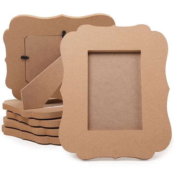 6-pack Unfinished Wood Picture Frames, Holds 4x6 Photos, 7.5x9x6.4 In Juvale