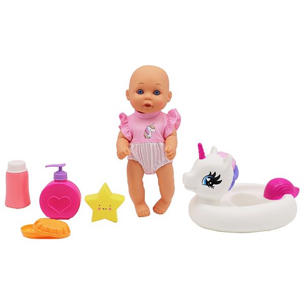 Gi-Go Toys Dream Collection: Water Baby Doll in Unicorn Floater 6-Piece Playset Gi-Go Toys