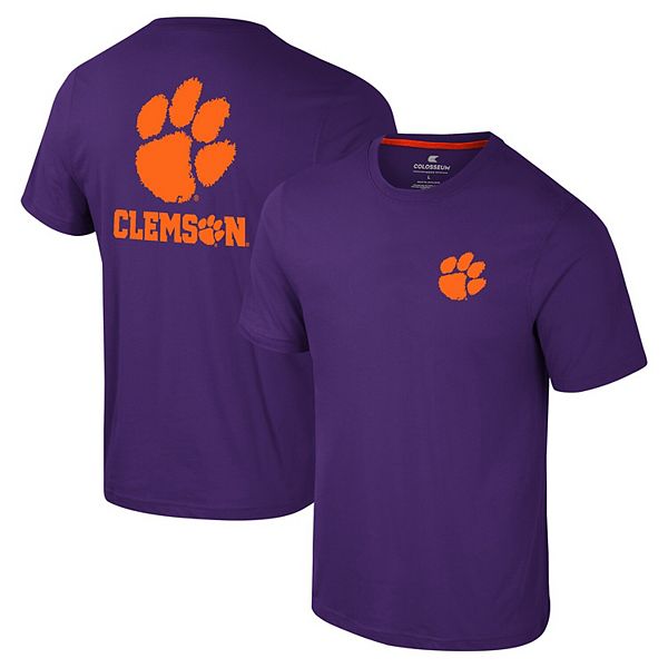 Мужская Футболка Colosseum Фиолетовая Clemson Tigers Logo Lockup 2-Hit Active Blend Colosseum