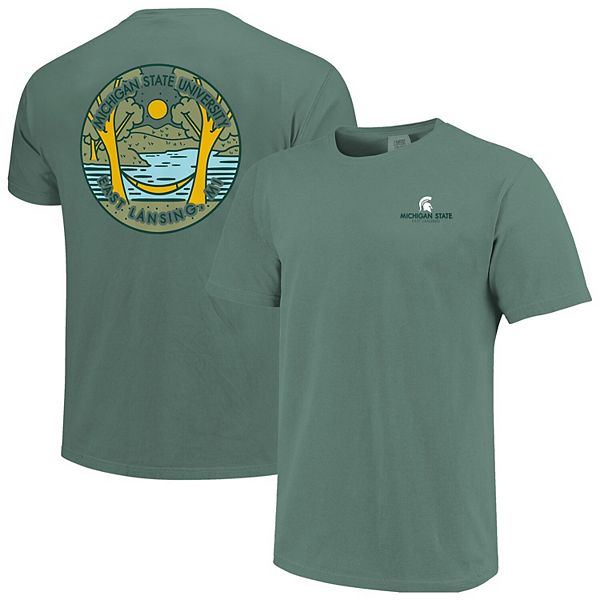 Легкая и мягкая хлопковая унисекс-футболка Michigan State Spartans Scenic Comfort Colors Image One