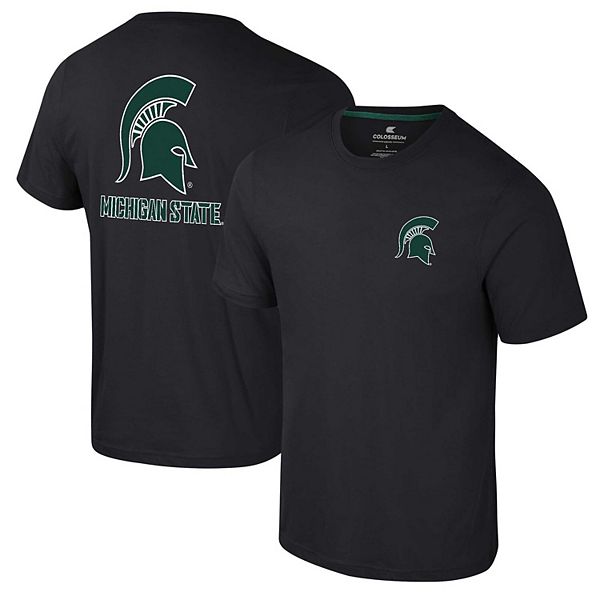 Мужская Футболка Colosseum Michigan State Spartans Logo Lockup 2-Hit Active Blend Colosseum