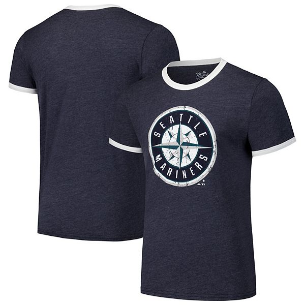 Мужская Футболка Majestic Threads Синяя Seattle Mariners Ringer Tri-Blend Majestic Threads