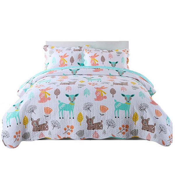 Marcielo 100% Cotton Kids Quilt Bedspread Set For Teens Girls Bedding MarCielo