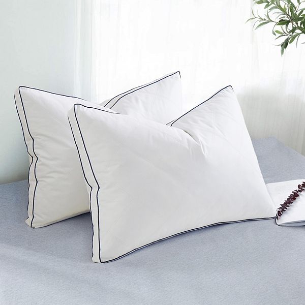 Unikome Goose Feathers And Down Pillow For Sleeping Gusseted Bed Hotel Collection Pillows, Set Of 2 UNIKOME