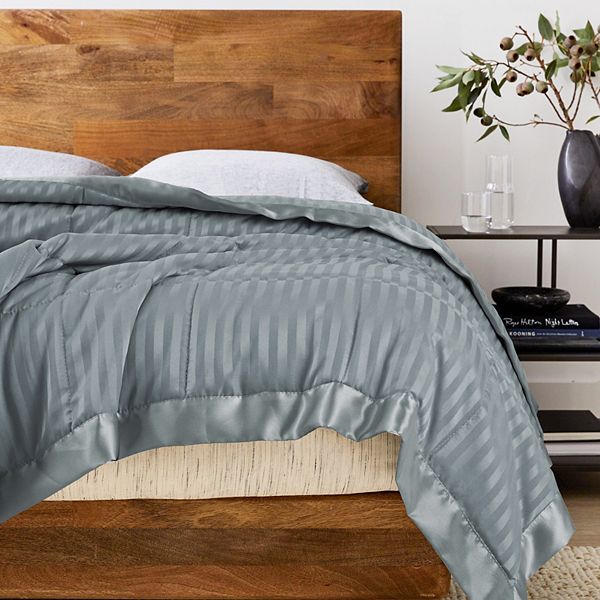 Unikome Luxurious Jacquard Super Soft Lightweight Down Alternative Blanket with Satin Trim UNIKOME