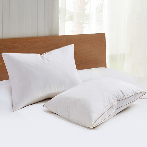 Unikome Luxury Bed Pillows For Sleeping 2 Pack, Supportive Breathable Gusset Goose Down Pillow UNIKOME