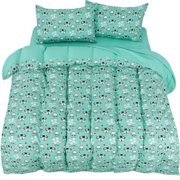 5 Piece Polyester Microfiber Kids Bedding Set Alien Pattern Full PiccoCasa