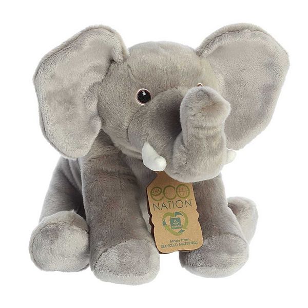 Aurora Large Grey Eco Nation Eco Hugs 13" Elephant Eco-friendly Stuffed Animal Aurora