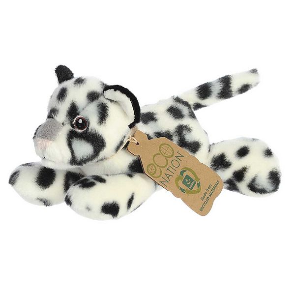 Aurora Small White Eco Nation Eco Softies 8" Snow Leopard Eco-friendly Stuffed Animal Aurora