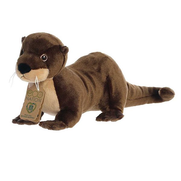 Aurora Large Brown Eco Nation Eco Hugs 16" River Otter Eco-friendly Stuffed Animal Aurora