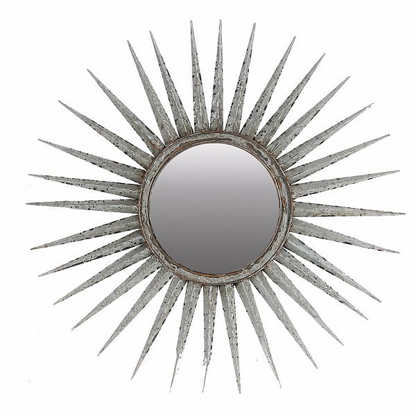 Distressed Sun Inspired Mirror Benzara