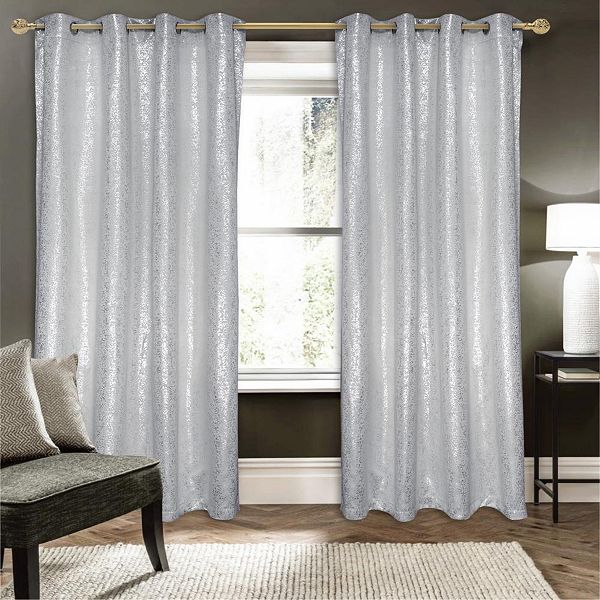 Aspen Premium And Stylish Metallic Blackout Grommet Panel 54" X 90" Silver RT Design