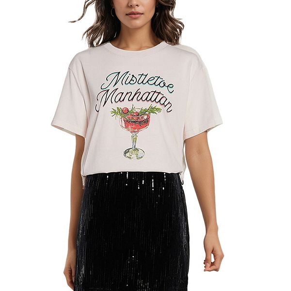 Женская оверсайз футболка Wildfox Mistletoe Manhattan с короткими рукавами Wildfox