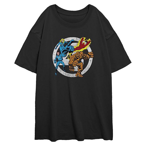 Женская Футболка Marvel Fantastic Four Group Stamp Oversized Graphic Tee Marvel