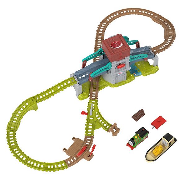 Fisher-Price Thomas & Friends Talking Bulstrode & Which-Way Bridge Toy Train Set with Sounds & Percy Engine Fisher-Price