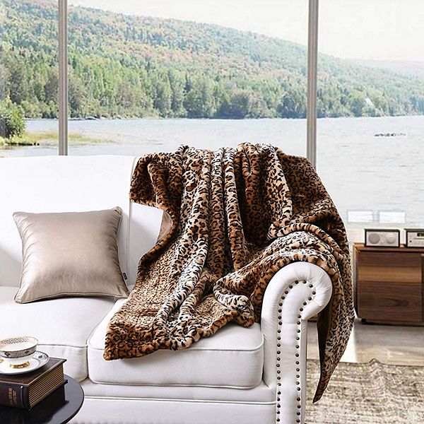 Marcielo Faux Fur Throw Blanket Leopard Cheetah Bed Blanket MarCielo