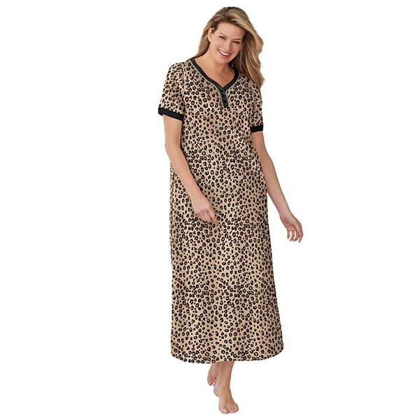 Dreams & Co. Women's Plus Size Long Henley Sleepshirt Dreams & Co.