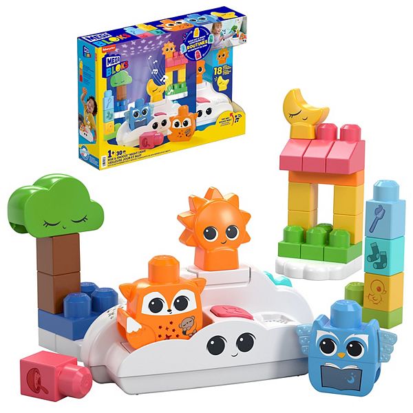 Mega Bloks Fisher Price Rise & Snooze 30-Piece Night Light Sensory Block Toy Mega Bloks