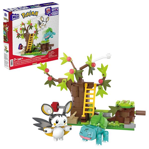 Mega Bloks Pokémon Emolga and Bulbasaur's 194-Piece Charming Woods Building Toy Kit Mega Bloks