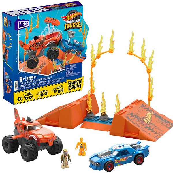 Mega Bloks Hot Wheels Tiger Shark Chomp Course 245-Piece Monster Truck Building Toy Mega Bloks