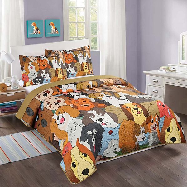 Marcielo Kids Quilt Bedspread Set For Teens Girls Bedding Dog MarCielo