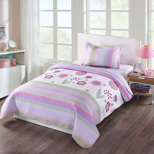 Marcielo Kids Quilt Bedspread Set For Teens Girls Bedding Floral MarCielo