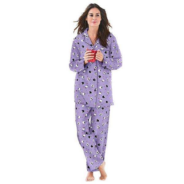 Dreams & Co. Women's Plus Size Classic Flannel Pajama Set Dreams & Co.